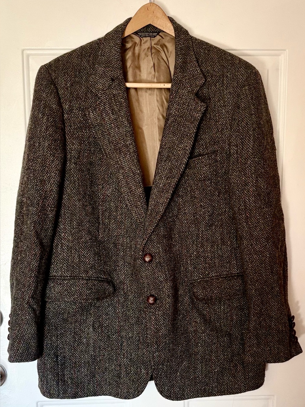 Vintage 100% Pure Scottish Wool blazer, Harris Tweed, Handwoven Men’s 43R